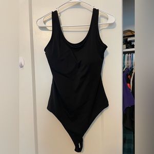 Klassy Network Black Scoop Neck Tank Bramisuit, Size Large